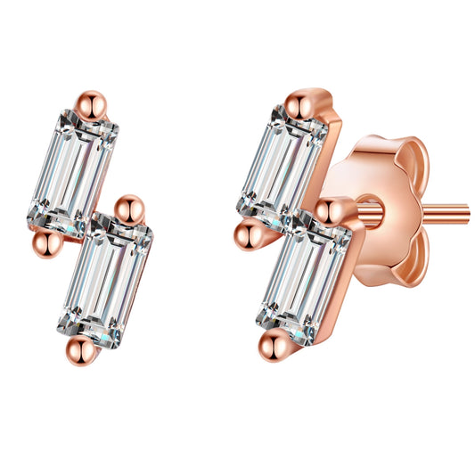 Ohrstecker Sterling Silber roségold Zirkonia weiß