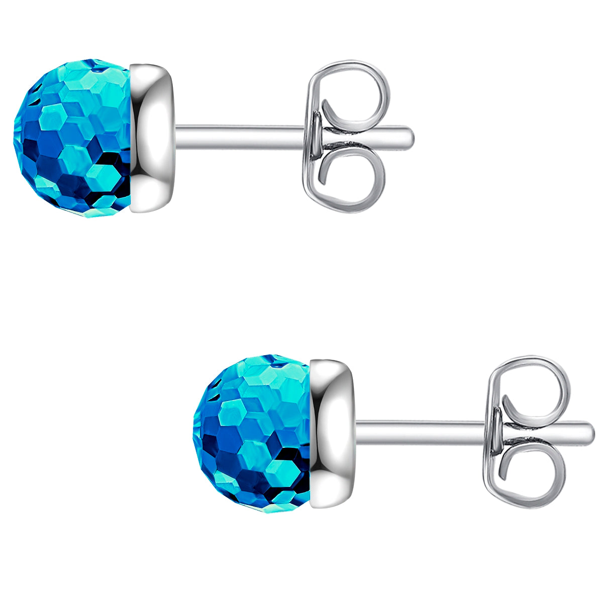 Ohrstecker Sterling Silber verziert mit Kristallen von Swarovski® hellblau