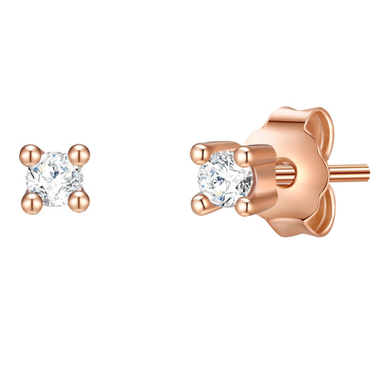 Ohrstecker Sterling Silber roségold Zirkonia weiß