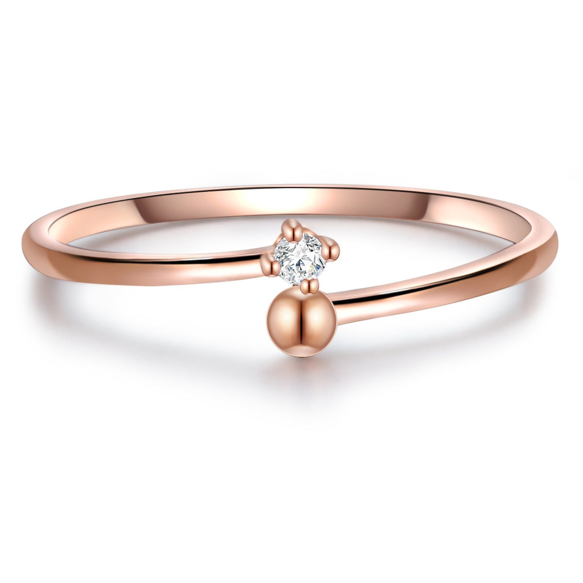 Ring Sterling Silber roségold Topas weiß