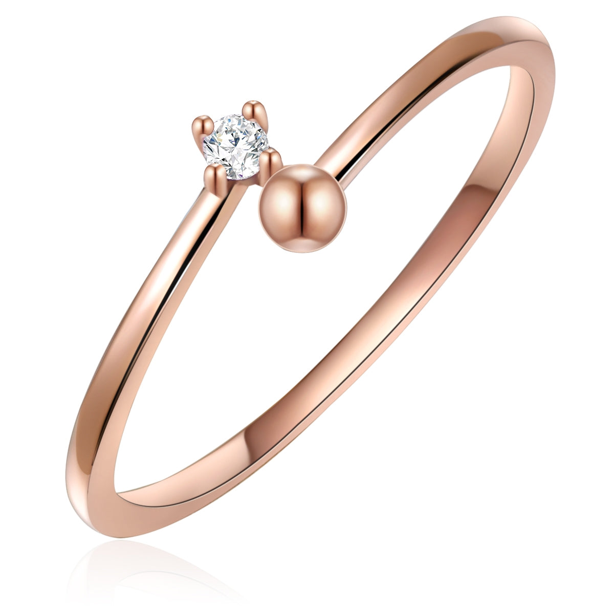 Ring Sterling Silber roségold Topas weiß