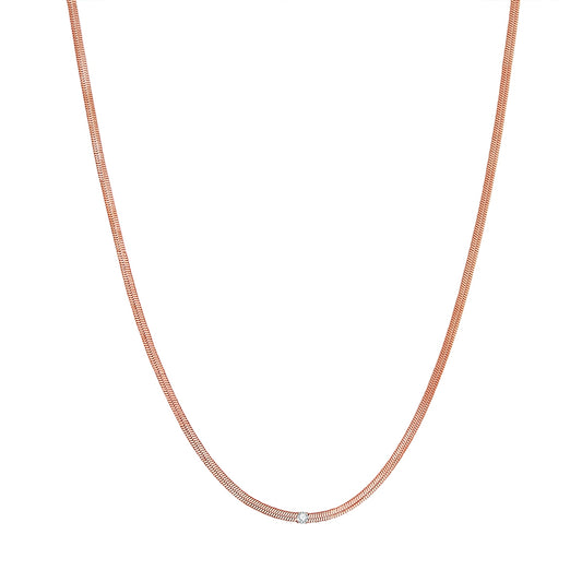 Kette Sterling Silber roségold Zirkonia weiß