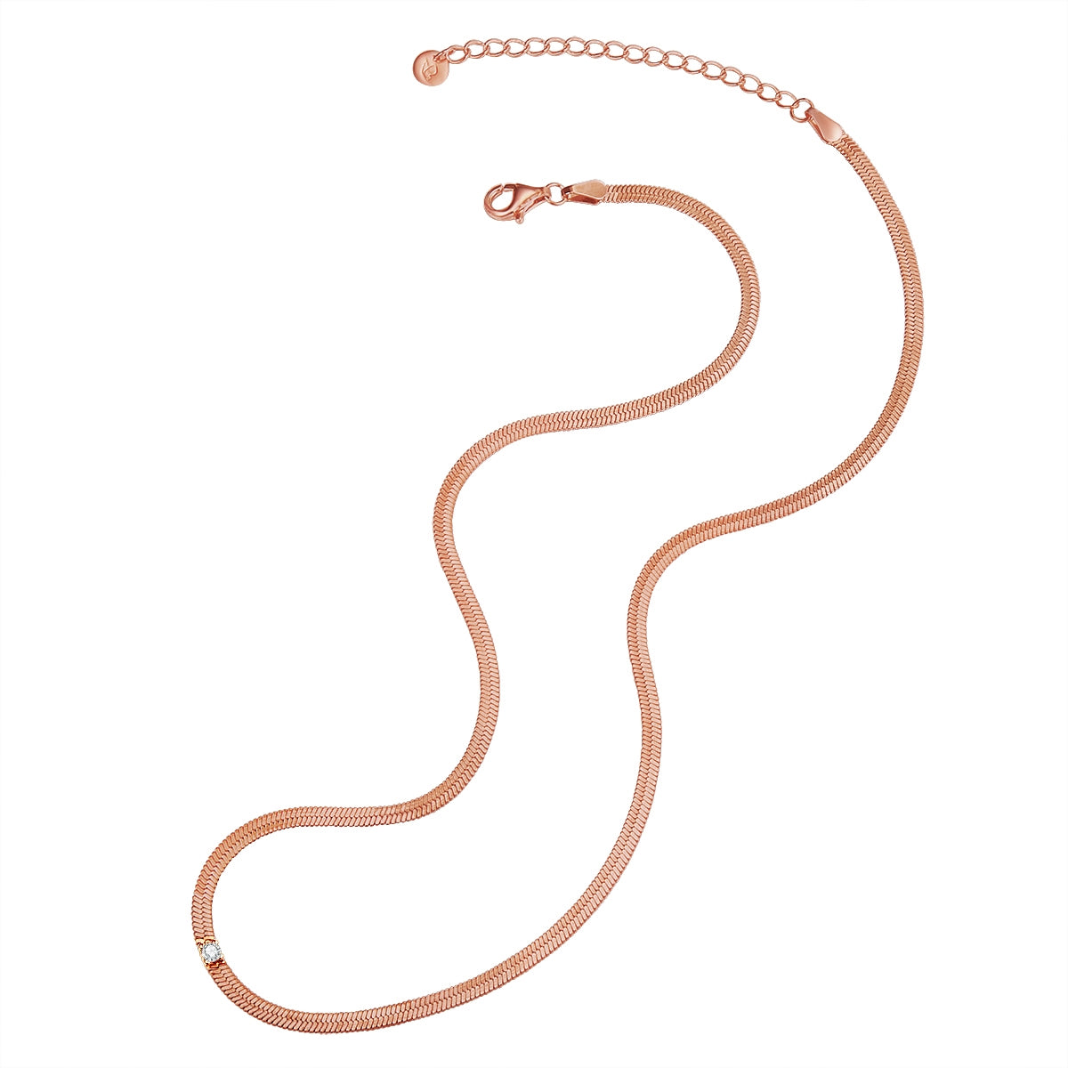 Kette Sterling Silber roségold Zirkonia weiß