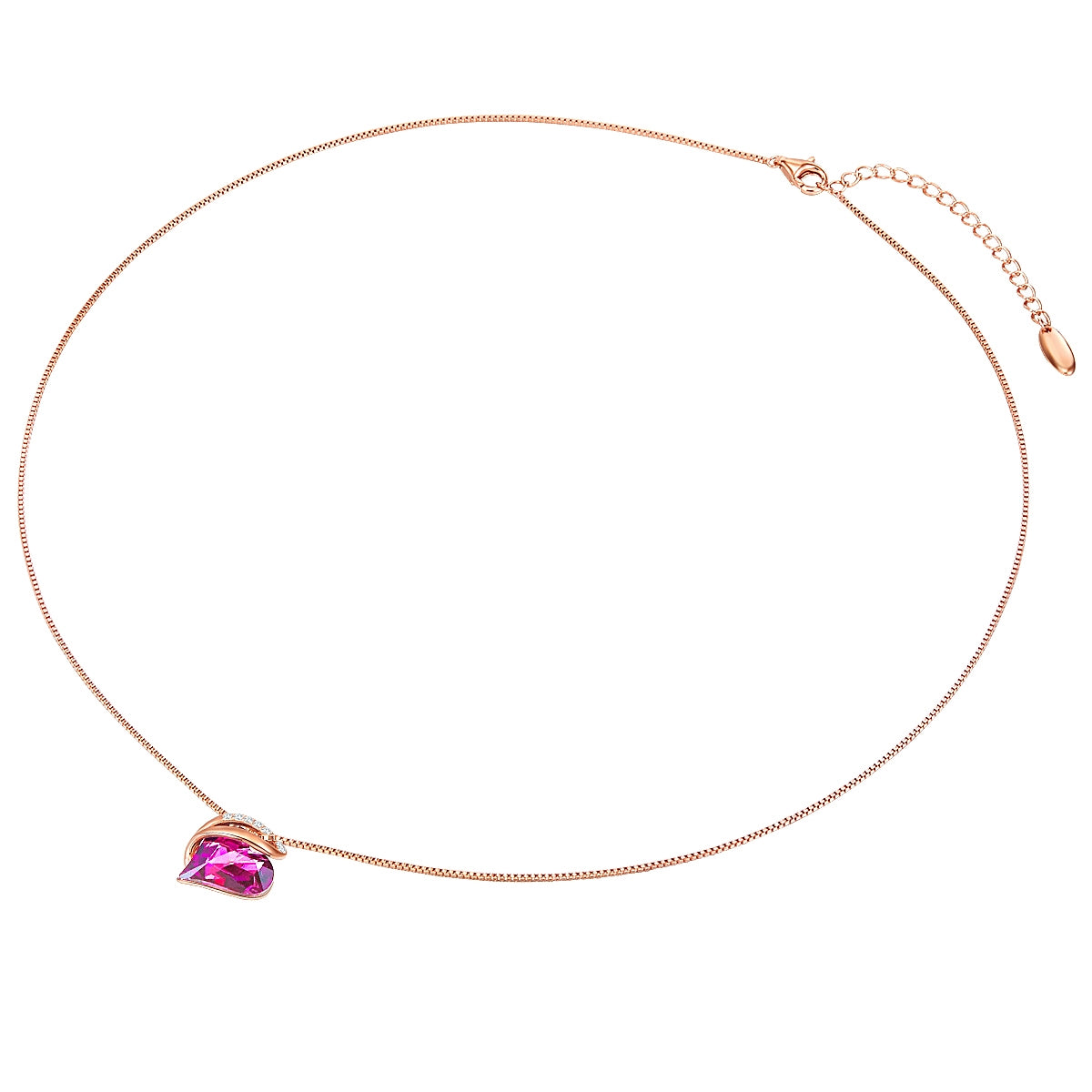 Kette mit Anhänger Sterling Silber roségold verziert mit Kristallen von Swarovski® amethyst weiß