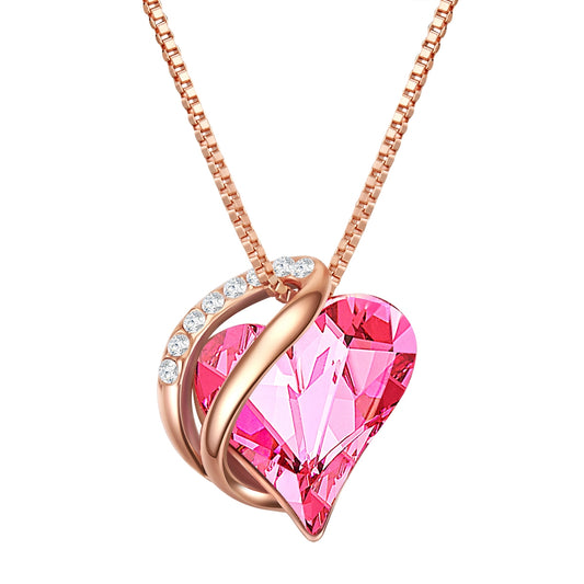 Kette mit Anhänger Sterling Silber roségold verziert mit Kristallen von Swarovski® Rosa weiß