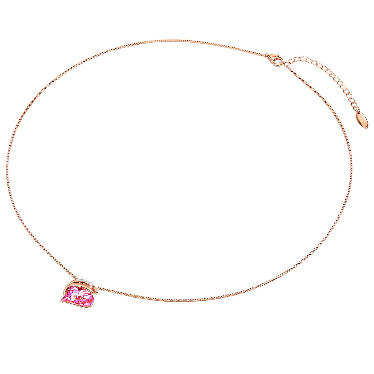 Kette mit Anhänger Sterling Silber roségold verziert mit Kristallen von Swarovski® Rosa weiß