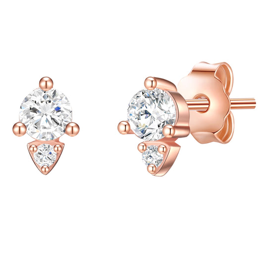 Ohrstecker Sterling Silber roségold Zirkonia weiß