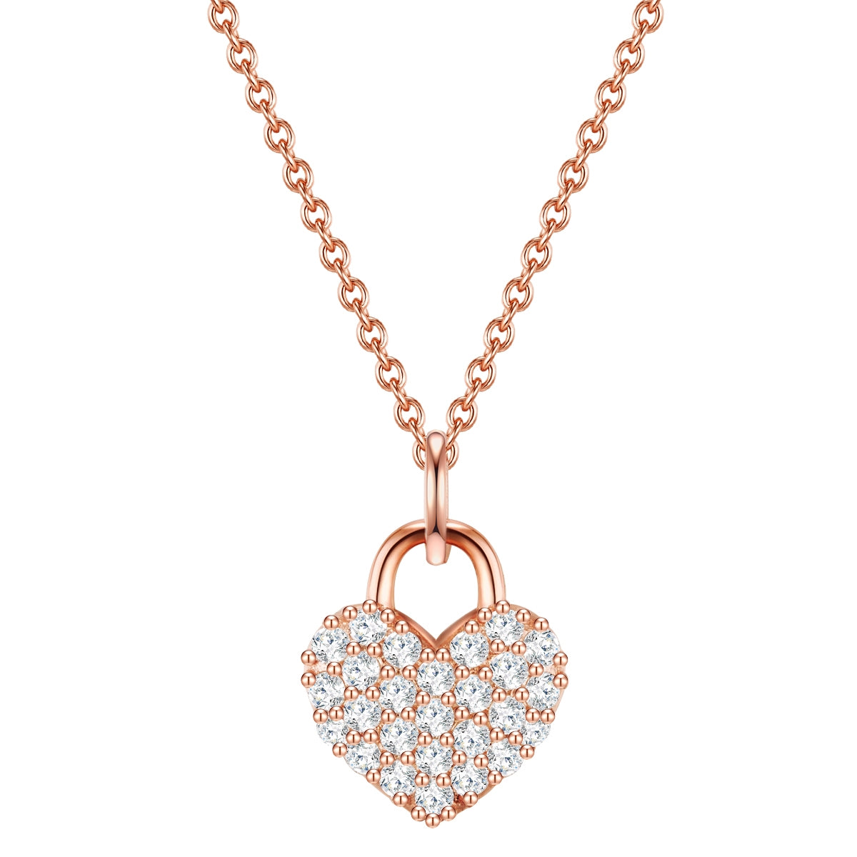 Kette mit Anhänger Sterling Silber roségold Zirkonia weiß