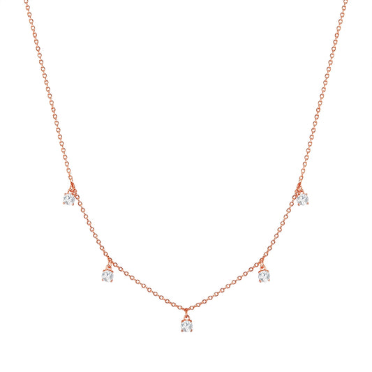 Kette Sterling Silber roségold Zirkonia weiß