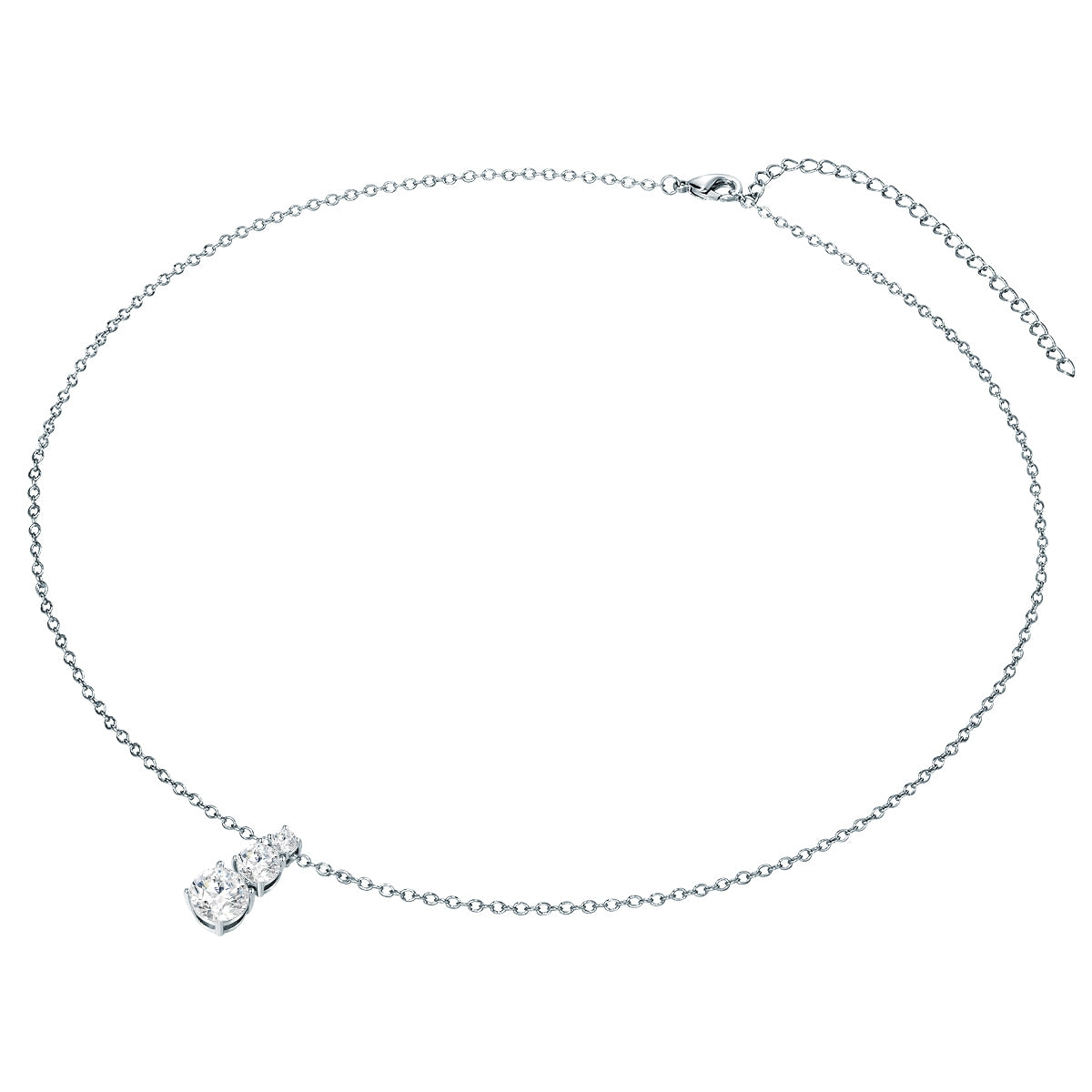 Kette mit Anhänger Sterling Silber verziert mit Kristallen von Swarovski® weiß