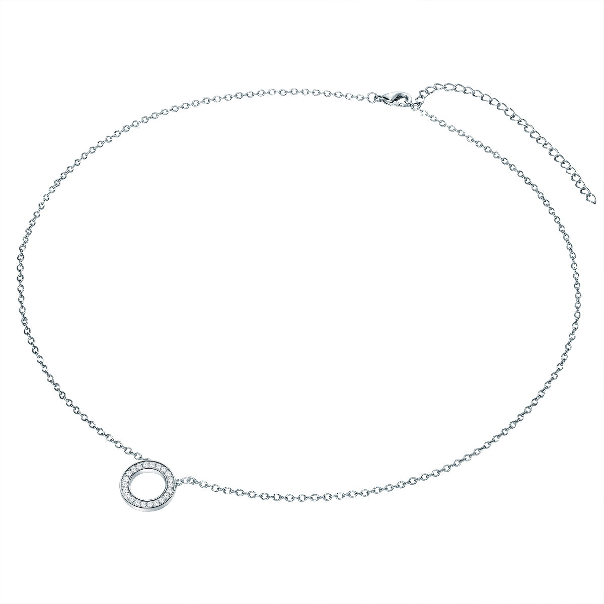 Kette mit Anhänger Sterling Silber verziert mit Kristallen von Swarovski® weiß