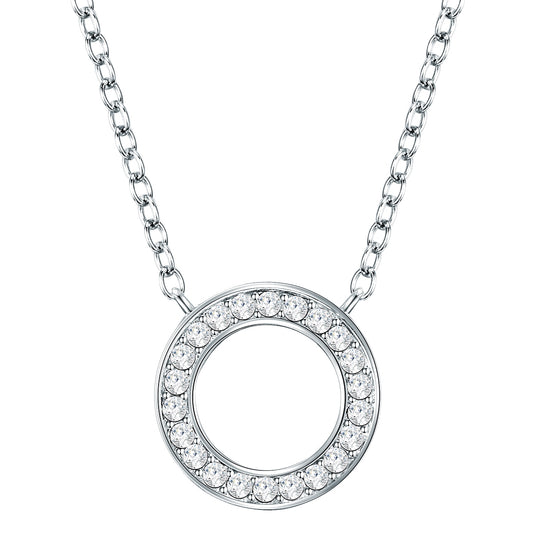 Kette mit Anhänger Sterling Silber verziert mit Kristallen von Swarovski® weiß