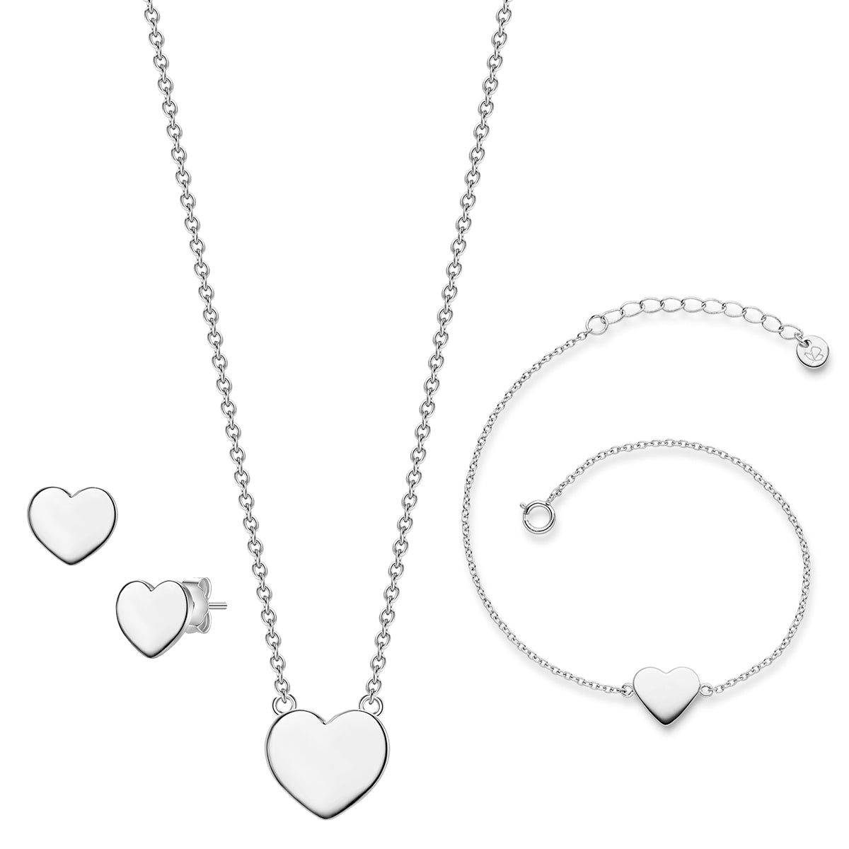 Set (Armband+Kette+Ohrstecker) Sterling Silber