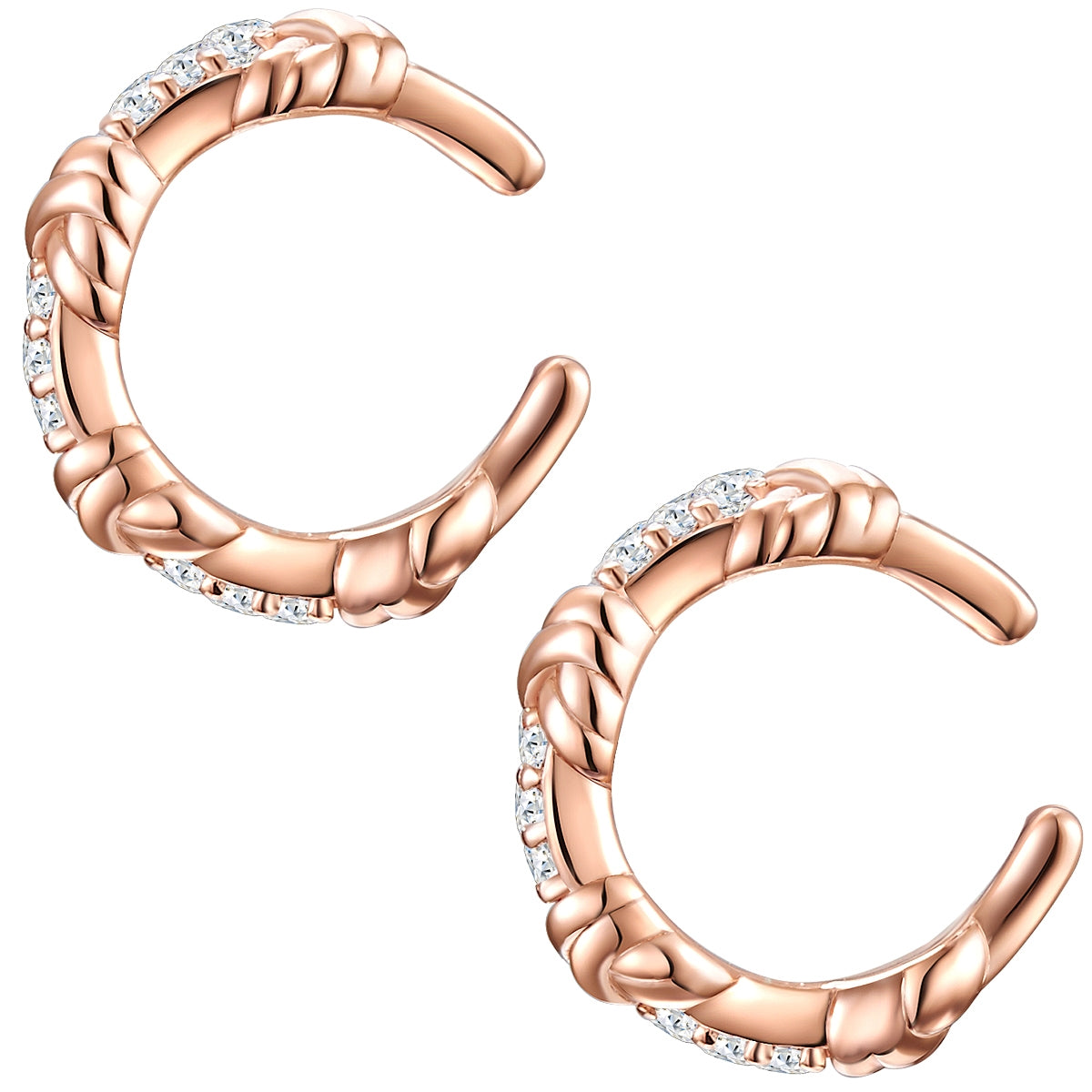 Ohrklemmen Sterling Silber roségold Zirkonia weiß