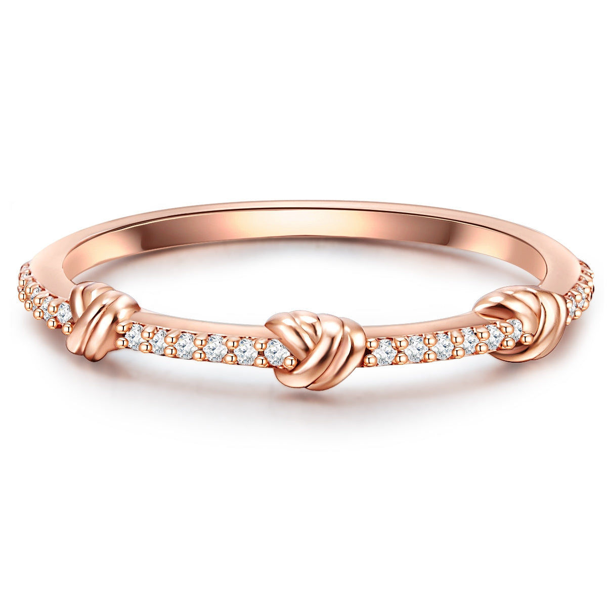 Ring Sterling Silber roségold Zirkonia weiß