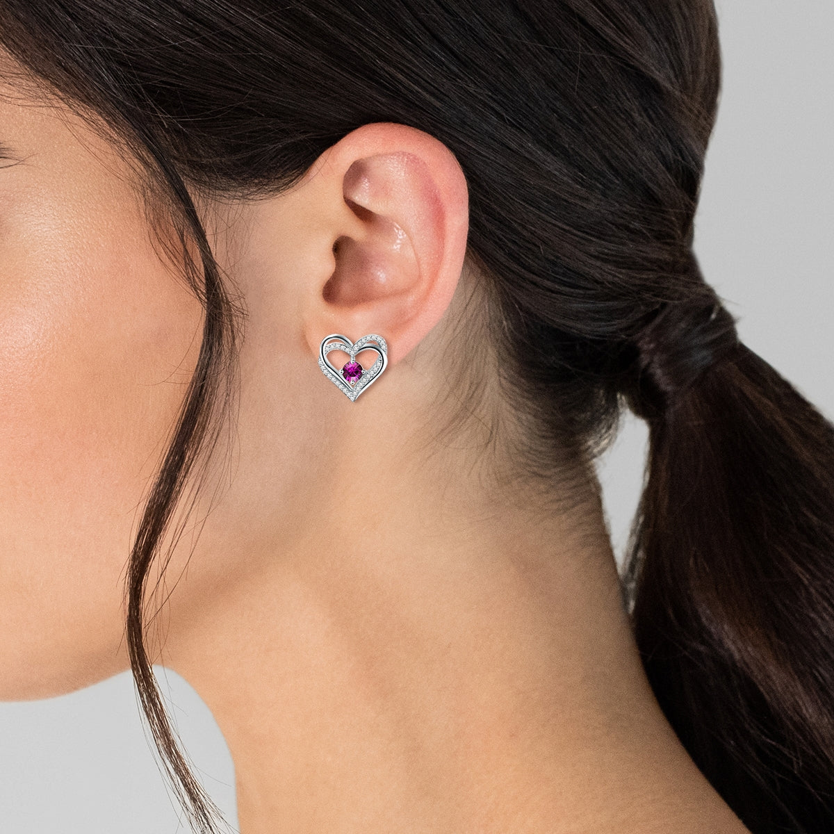 Ohrstecker Sterling Silber verziert mit Kristallen von Swarovski® amethyst Zirkonia weiß