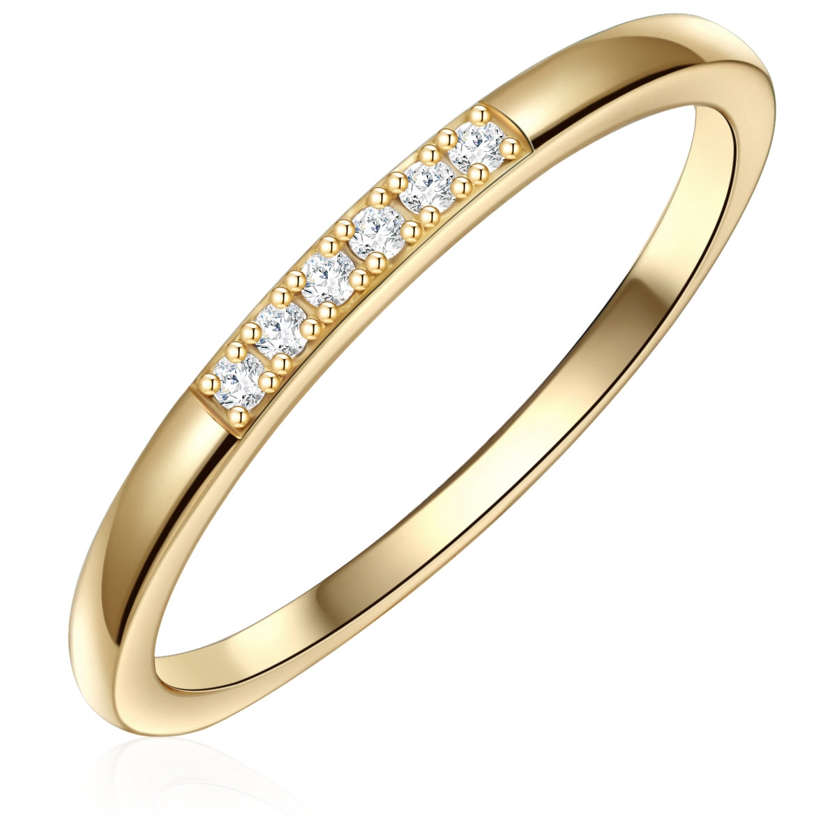 Ring Sterling Silber gelbgold Zirkonia weiß