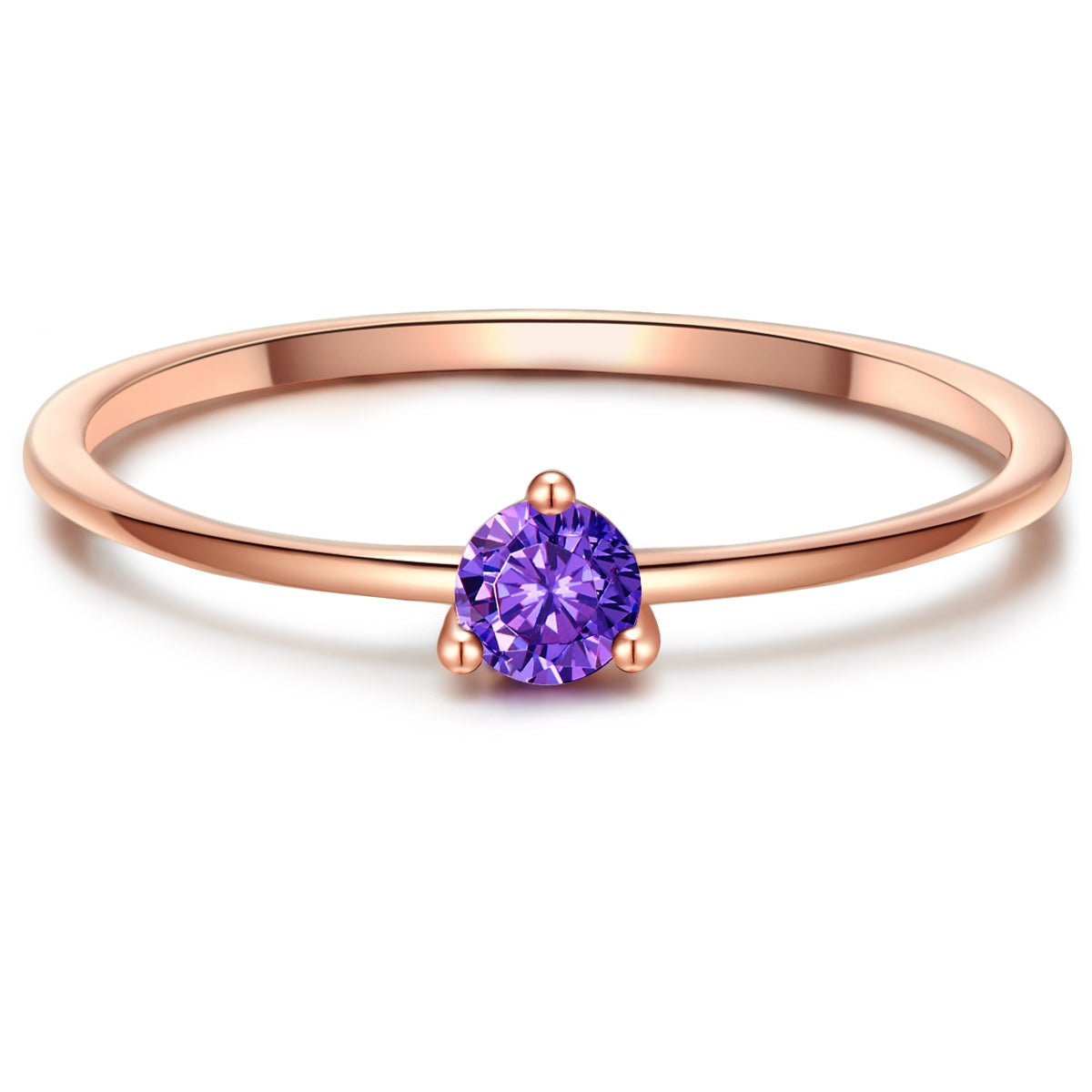 Ring Sterling Silber roségold Zirkonia lila