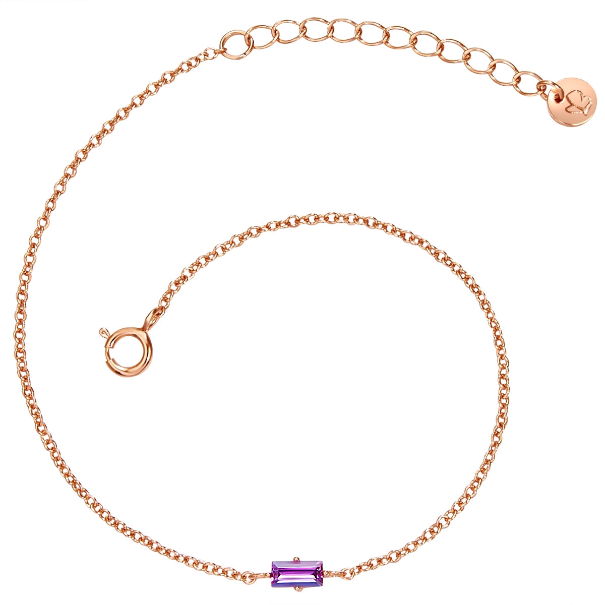 Armband Sterling Silber roségold Zirkonia lila