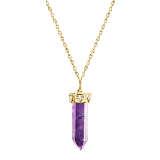 Kette Sterling Silber gelbgold Amethyst