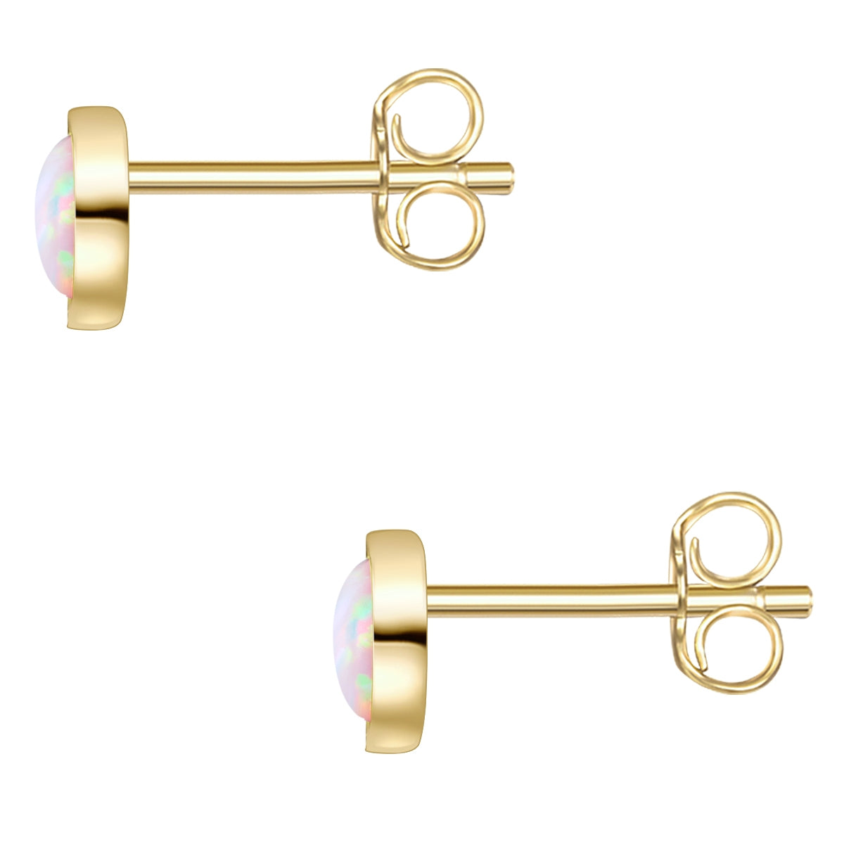 Ohrstecker Sterling Silber gelbgold Opal (synth.)