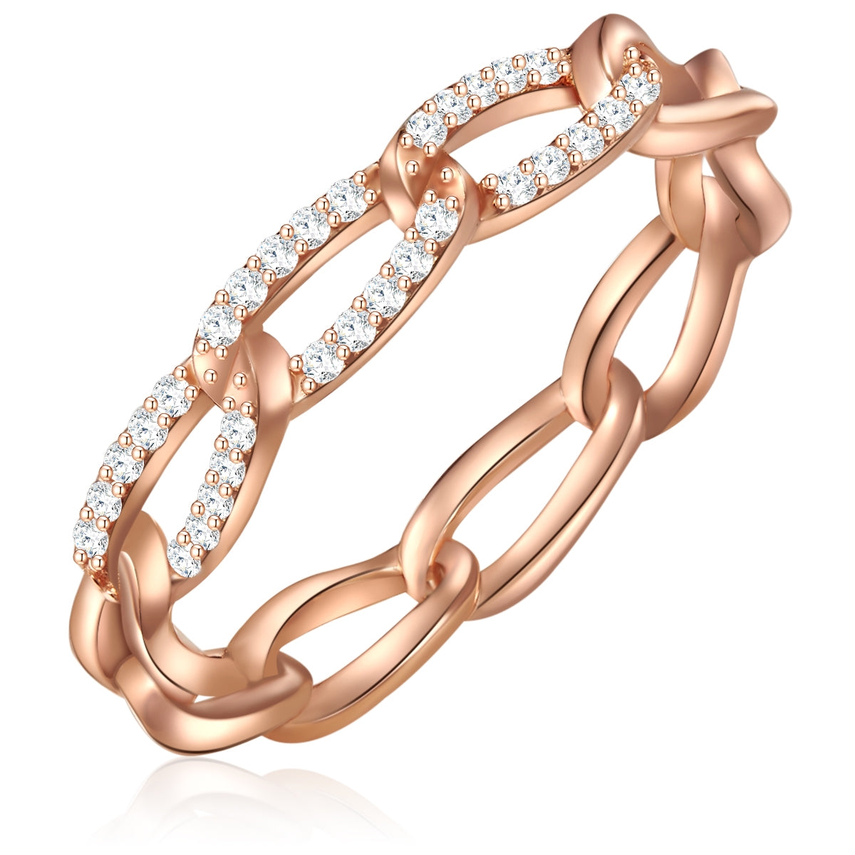 Ring Sterling Silber roségold Zirkonia weiß