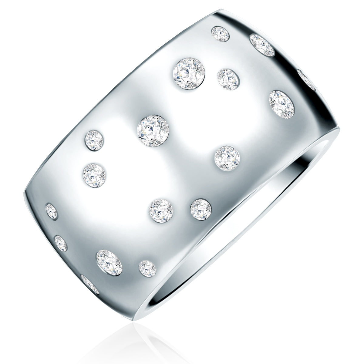 Ring Edelstahl verziert mit Kristallen von Swarovski® weiß