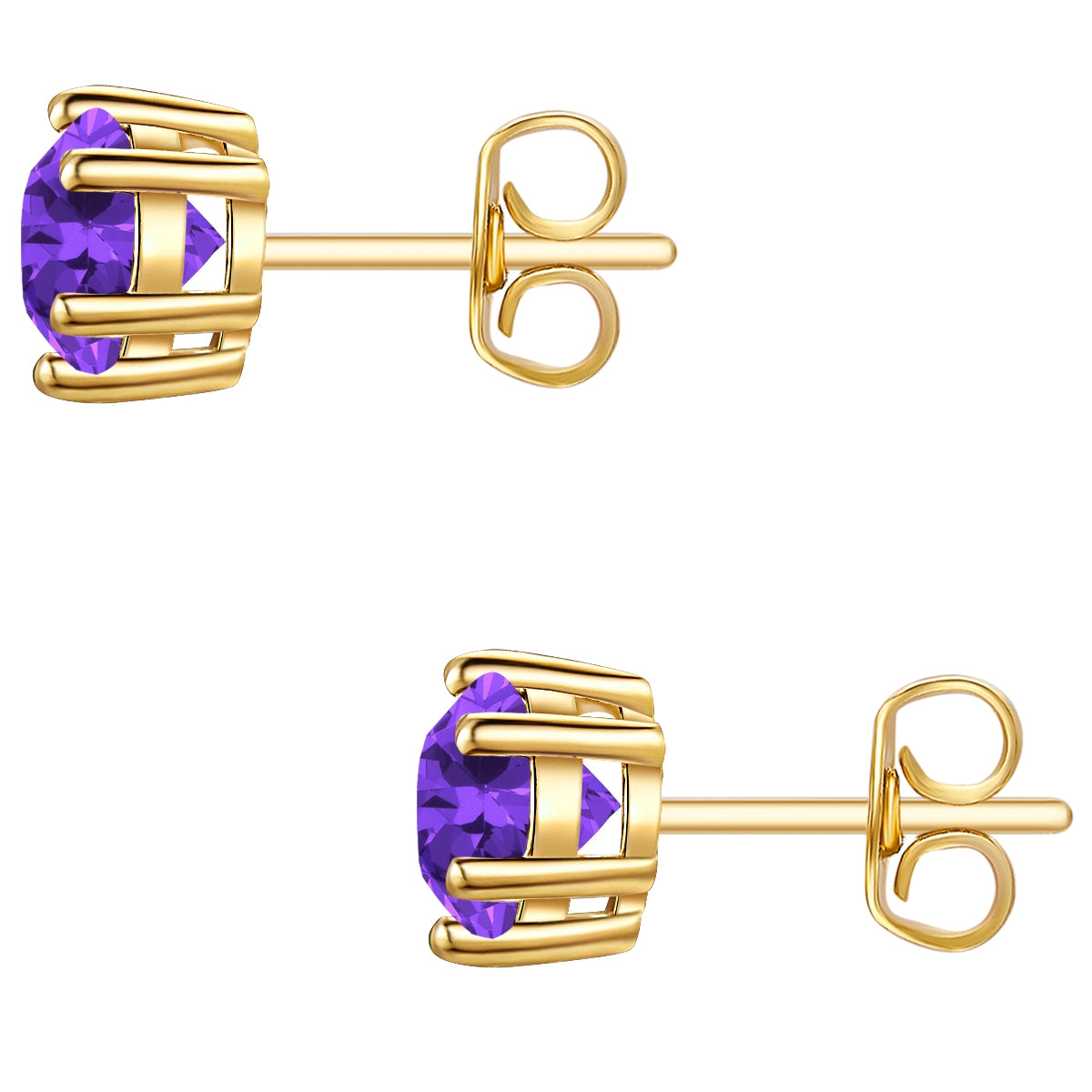 Ohrstecker Sterling Silber gelbgold Amethyst