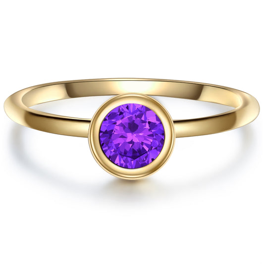 Ring Sterling Silber gelbgold Amethyst