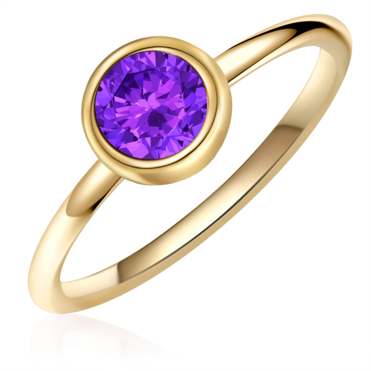 Ring Sterling Silber gelbgold Amethyst