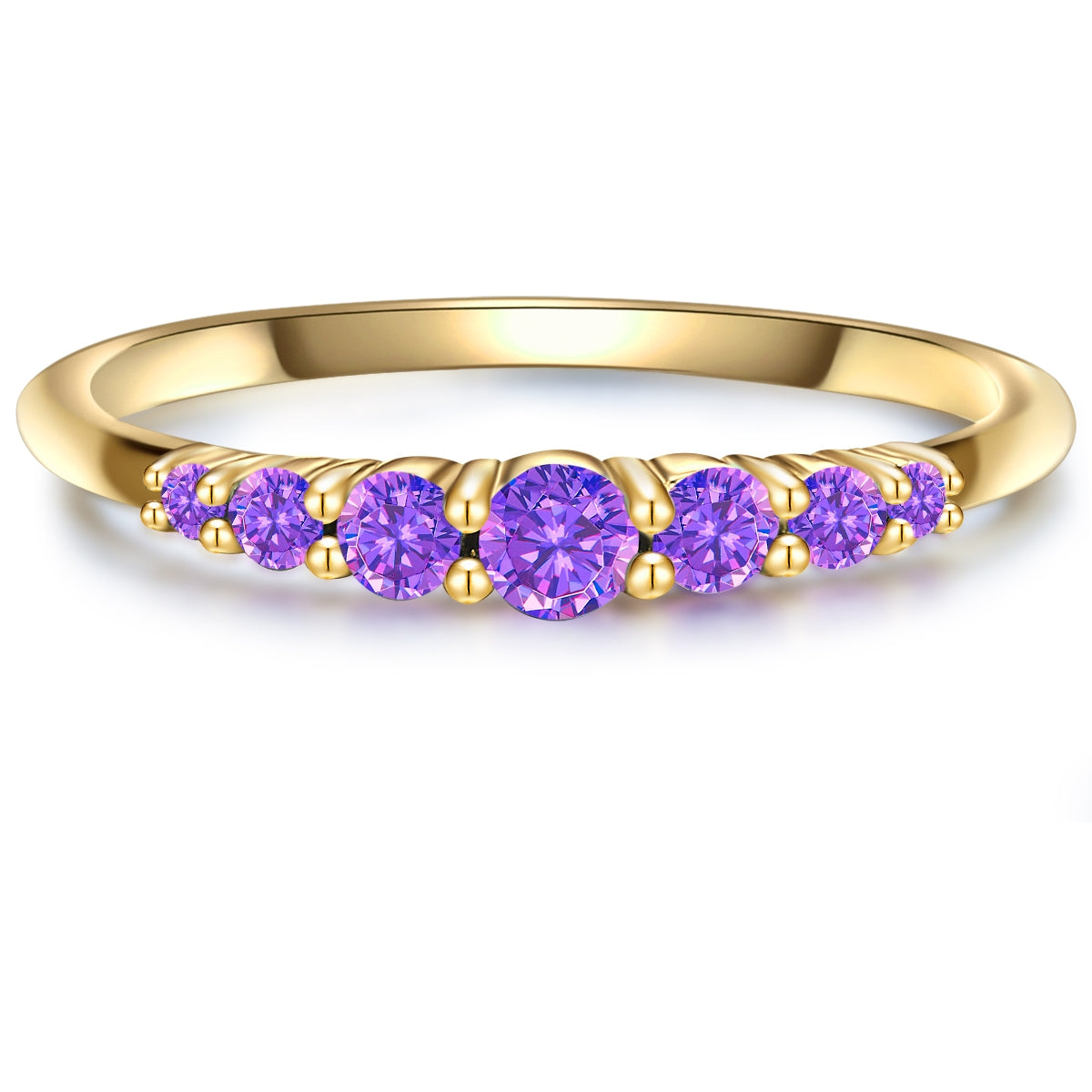 Ring Sterling Silber gelbgold Amethyst