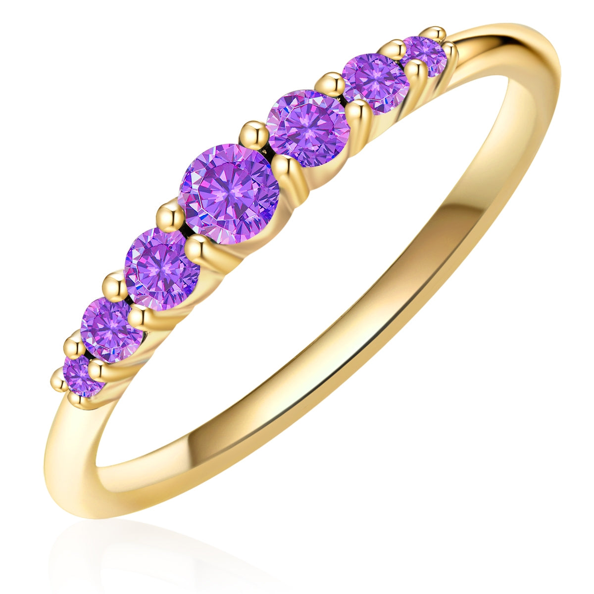 Ring Sterling Silber gelbgold Amethyst