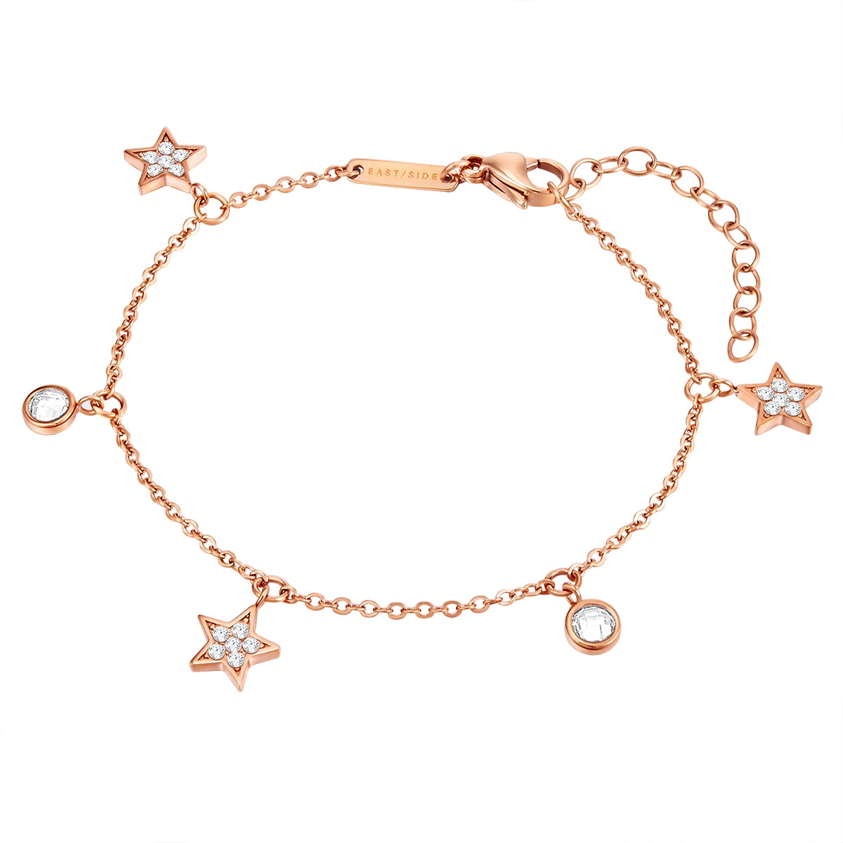 Armband Edelstahl roségold Preciosa weiß