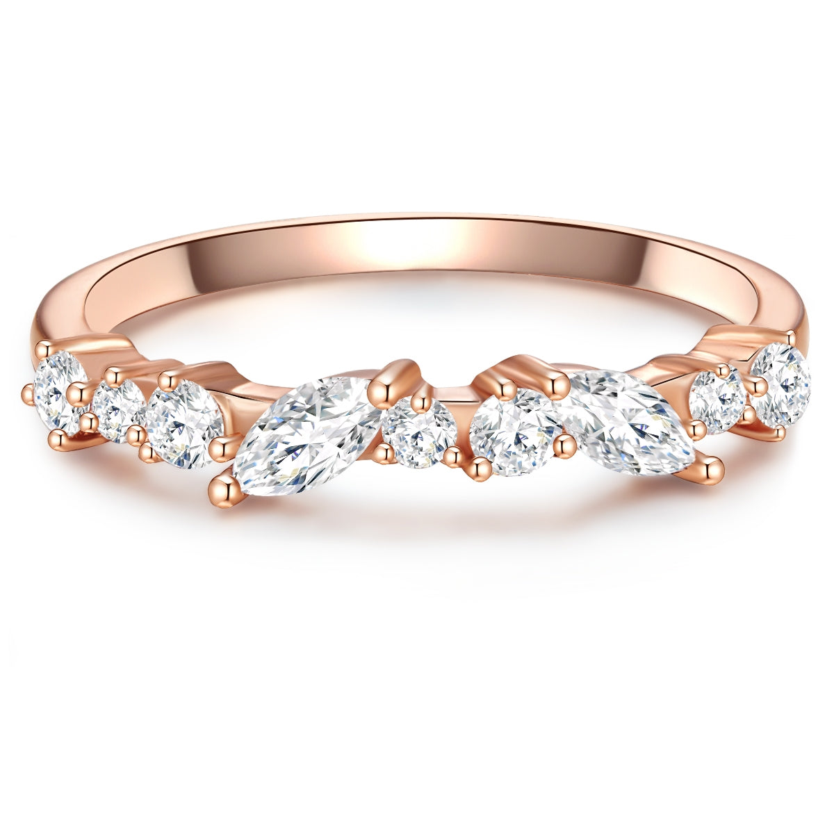 Ring Sterling Silber roségold Zirkonia weiß