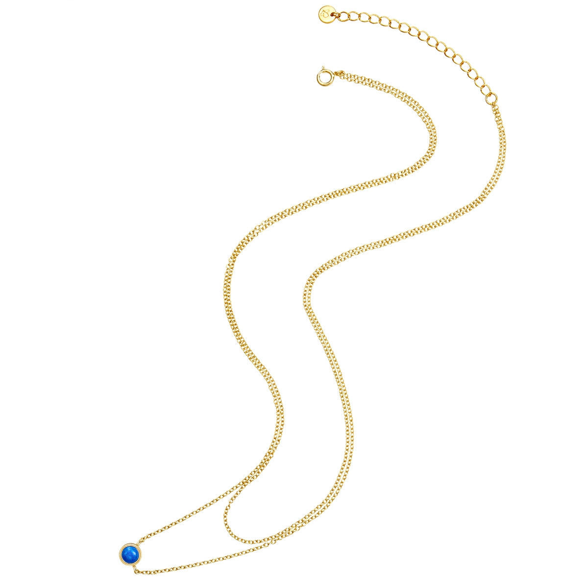 Kette mit Anhänger Sterling Silber gelbgold Lapis Lazuli