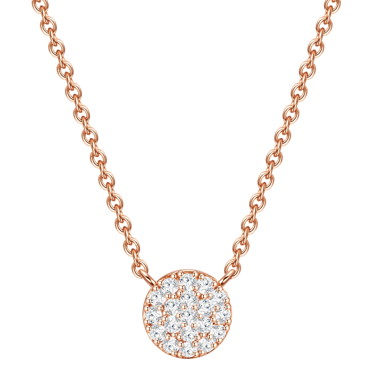 Kette mit Anhänger Sterling Silber roségold Zirkonia weiß