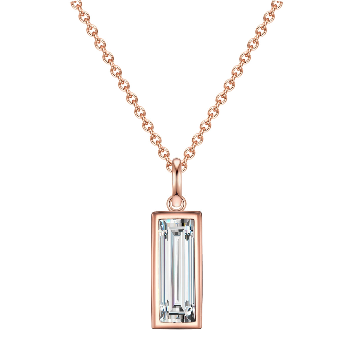 Kette mit Anhänger Sterling Silber roségold Zirkonia weiß