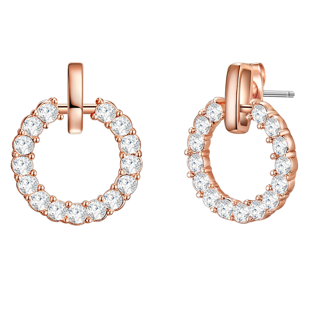 Ohrstecker roségold verziert mit Kristallen von Swarovski® weiß