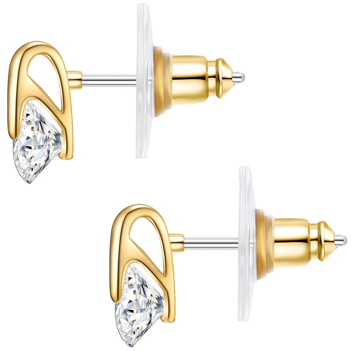 Ohrstecker gelbgold Zirkonia weiß