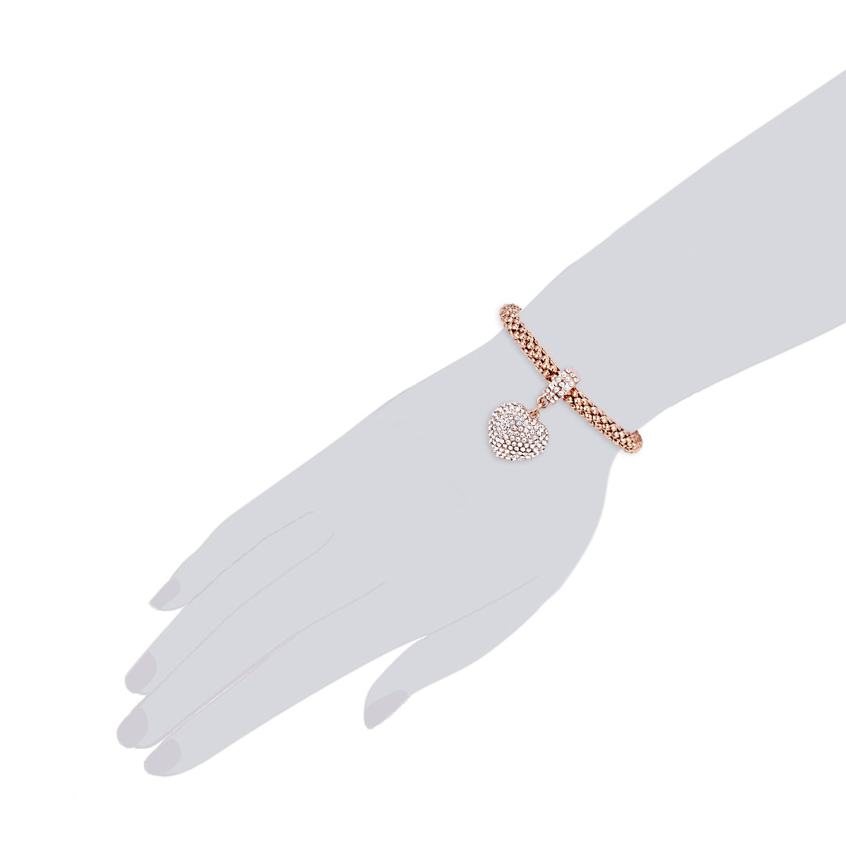 Armband roségold Glaskristall weiß