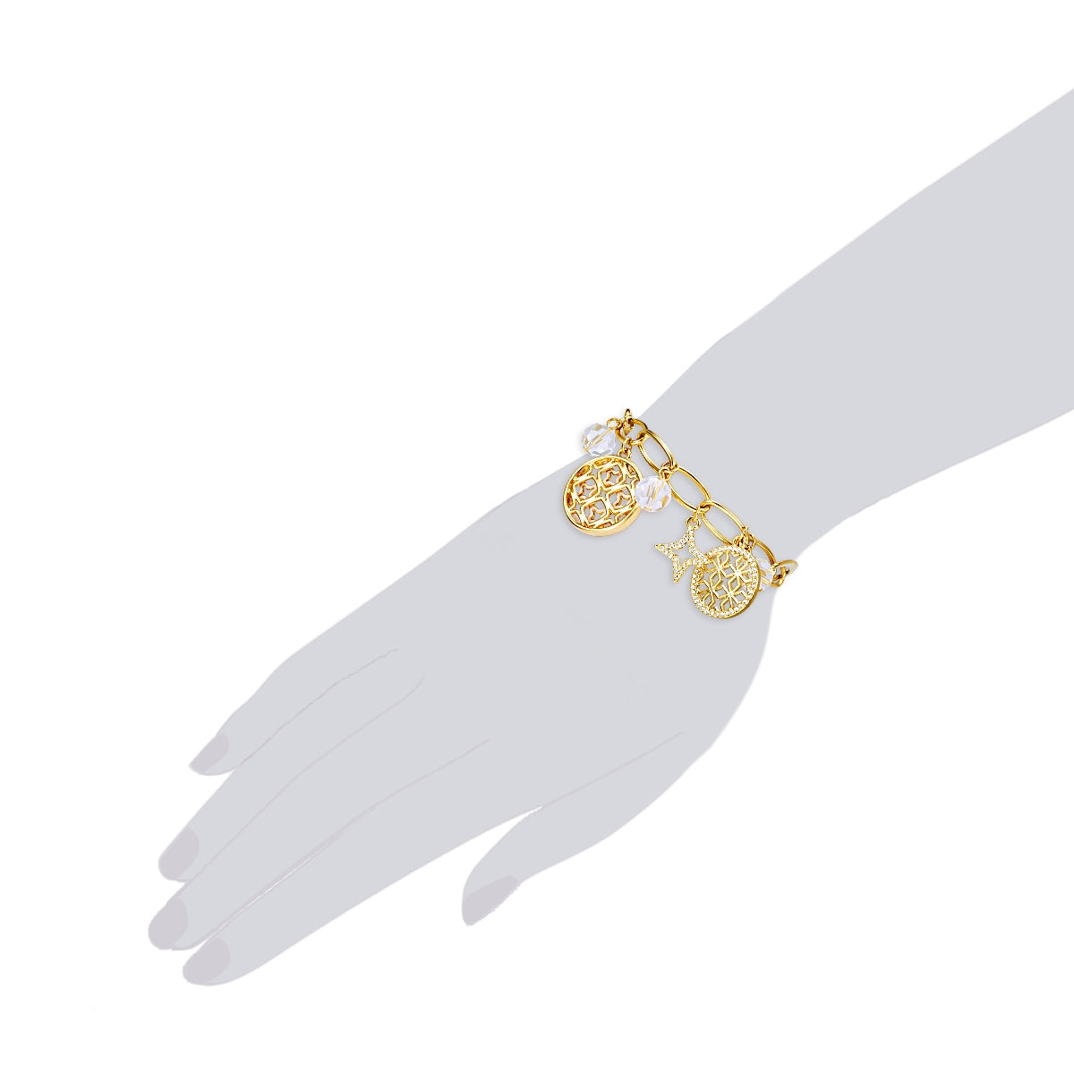 Armband gelbgold verziert mit Kristallen von Swarovski® weiß