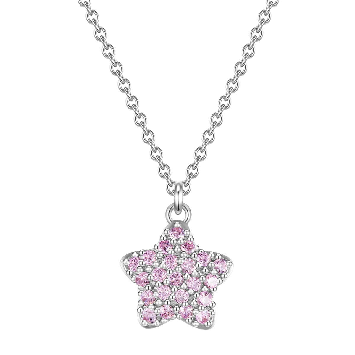 Kette mit Anhänger Sterling Silber Zirkonia pink