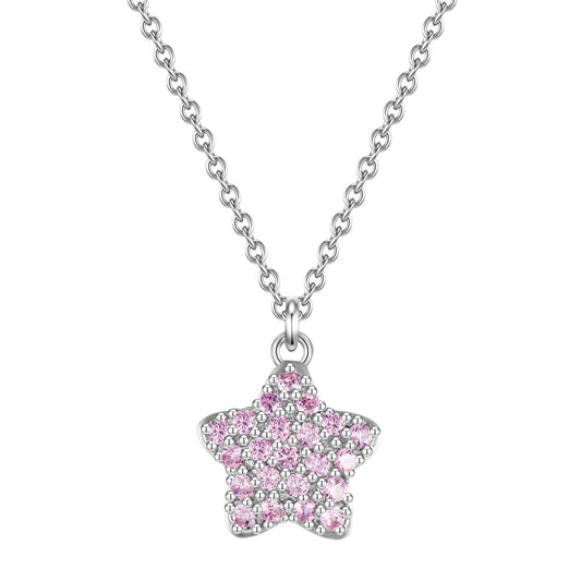 Kette mit Anhänger Sterling Silber Zirkonia pink