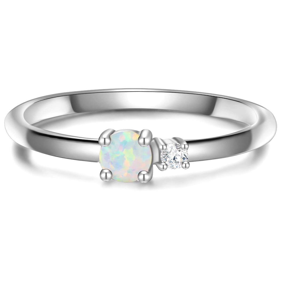 Ring Sterling Silber Opal (synth.) Zirkonia weiß