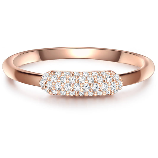 Ring Sterling Silber roségold Zirkonia weiß