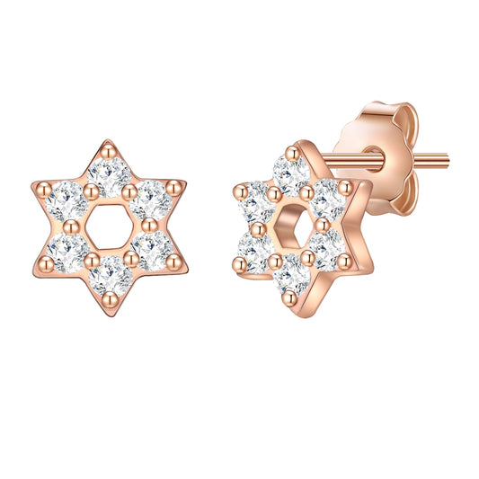 Ohrstecker Sterling Silber roségold Zirkonia weiß