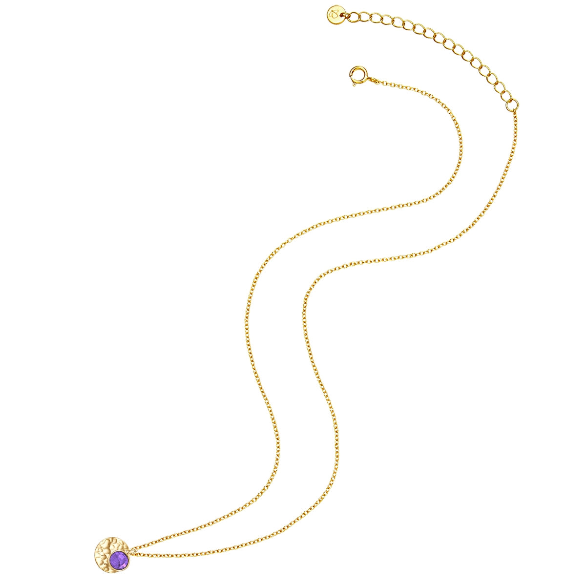 Kette mit Anhänger Sterling Silber gelbgold Amethyst