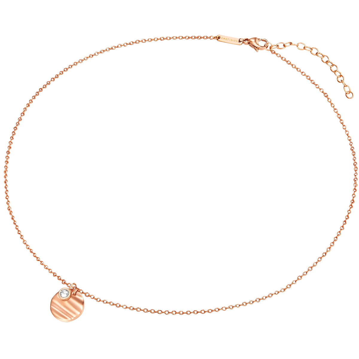 Kette mit Anhänger Edelstahl roségold Zirkonia weiß