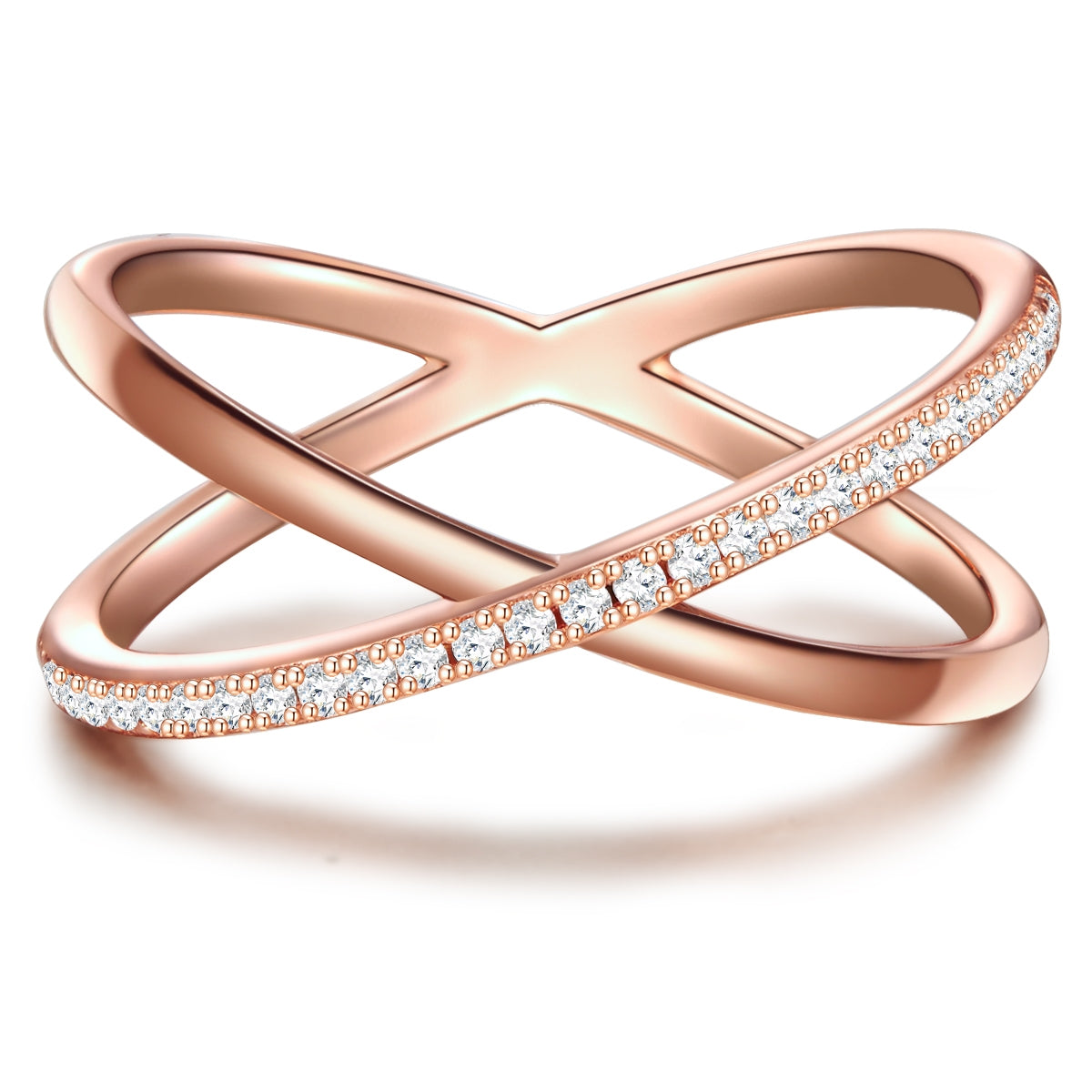 Ring Sterling Silber roségold Zirkonia weiß