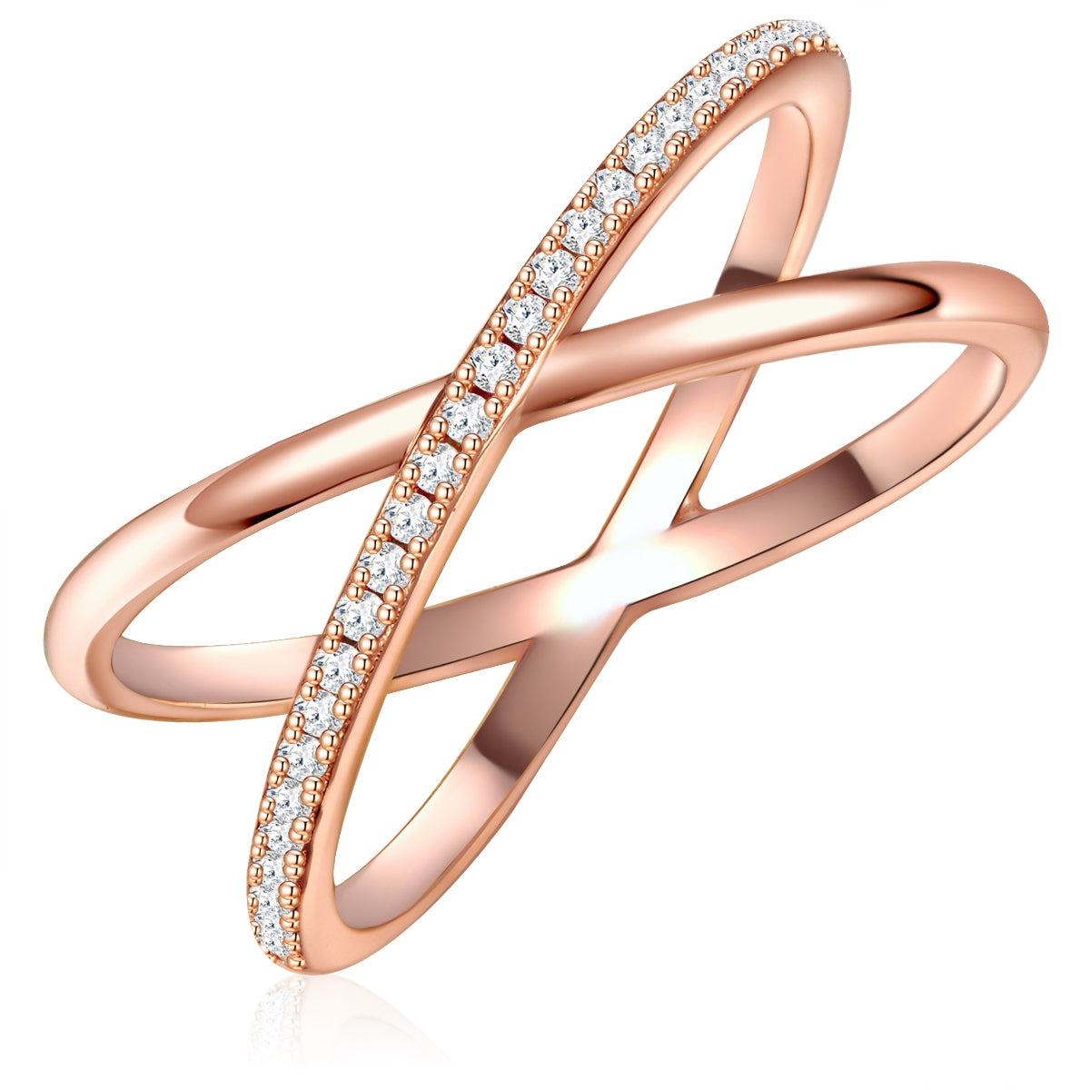 Ring Sterling Silber roségold Zirkonia weiß